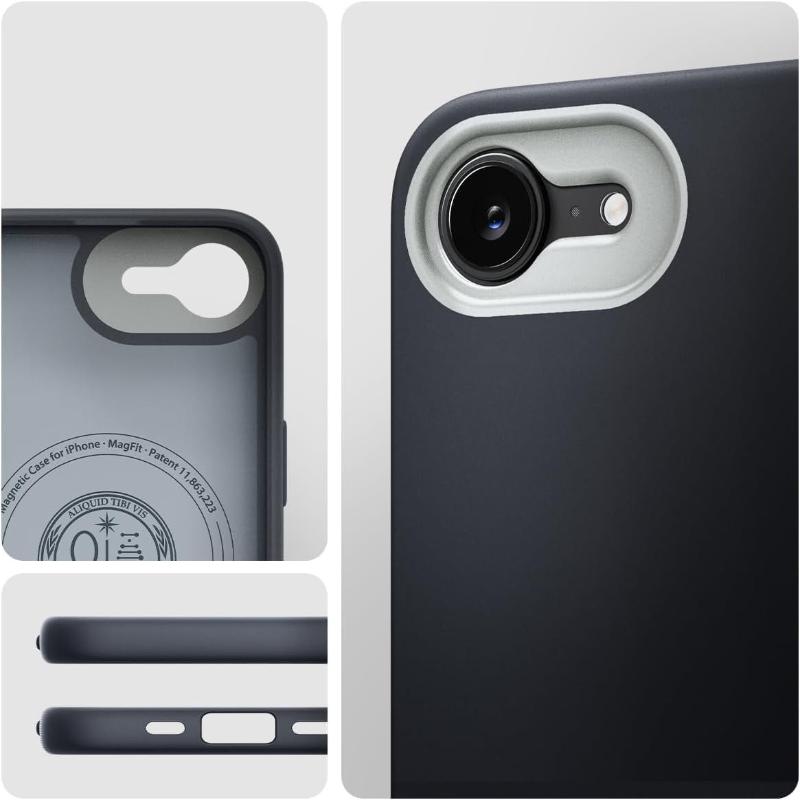 Etui Spigen Nano Pop Mag do MagSafe do iPhone 16e, czarno-szare